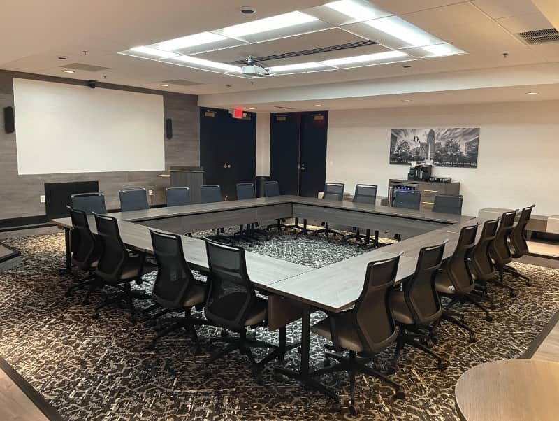 image of a conference room in a square position